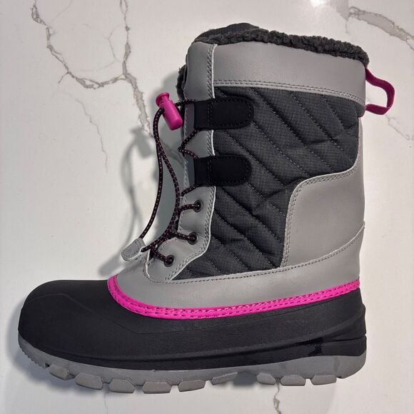 All in Motion | Girls Black Grey Thermolite Ecomade Winter Snow Boots Size 4 - Picture 5 of 14
